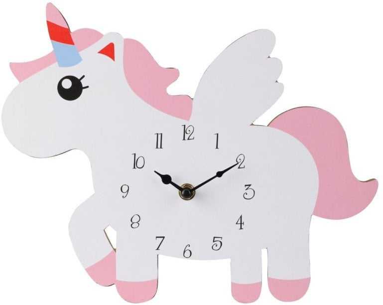 Home Styling Collection Unicorn Vienaragis sieninis laikrodis iš MDF, 30 x 24 cm