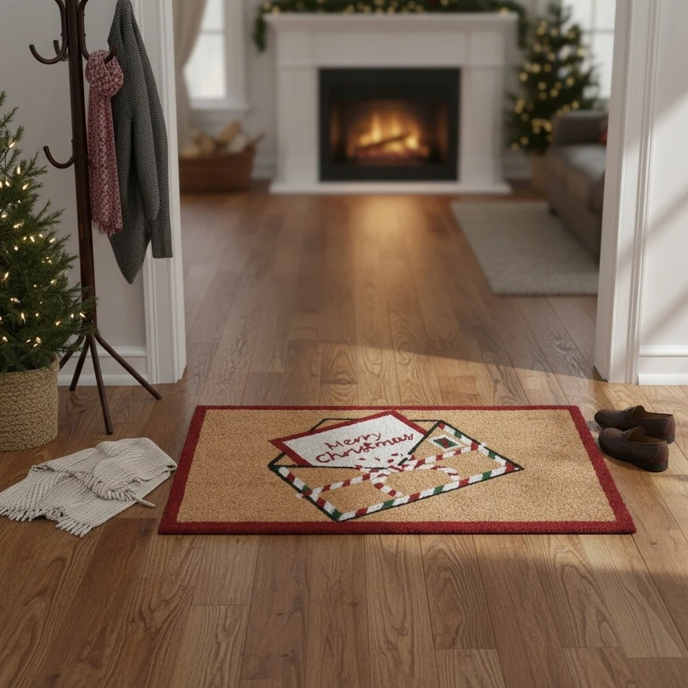 Home Styling Collection Kokoso pluošto kilimėlis 59x39 cm, laiškas Kalėdų Seneliui