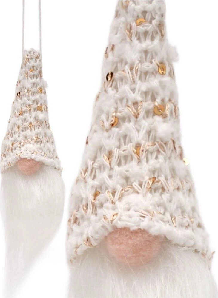 Home Styling Collection Kalėdinis baltas pakabukas su blizgučiais