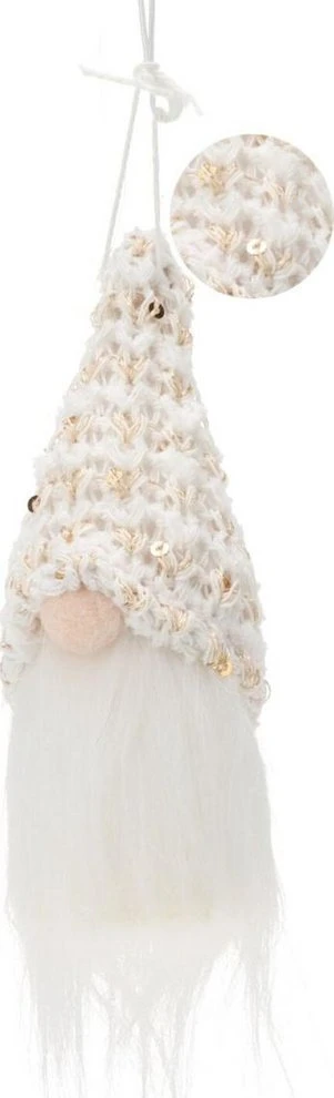 Home Styling Collection Kalėdinis baltas pakabukas su blizgučiais