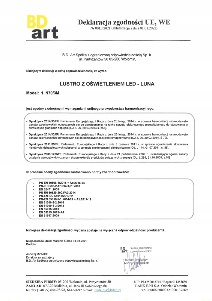 Lustro Homede MIRR MASTERJERO WITH LIGHT LED SEMI-OVAL