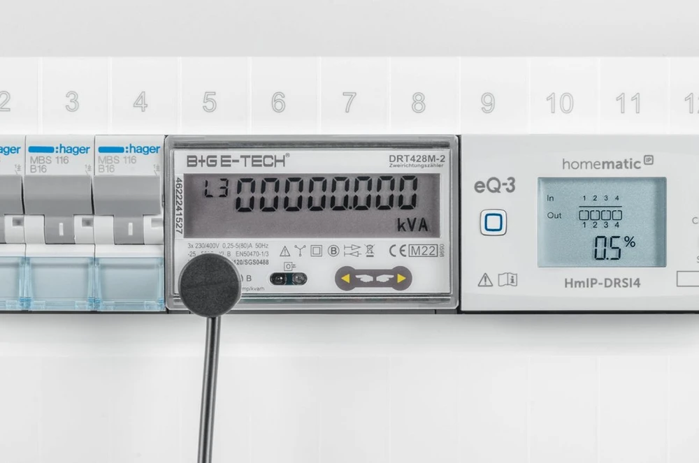 HomeMatic IP Homematic IP sąsaja skaitmeniniams elektros skaitikliams (HmIP-ESI-LED), matavimo prietaisui (baltas)