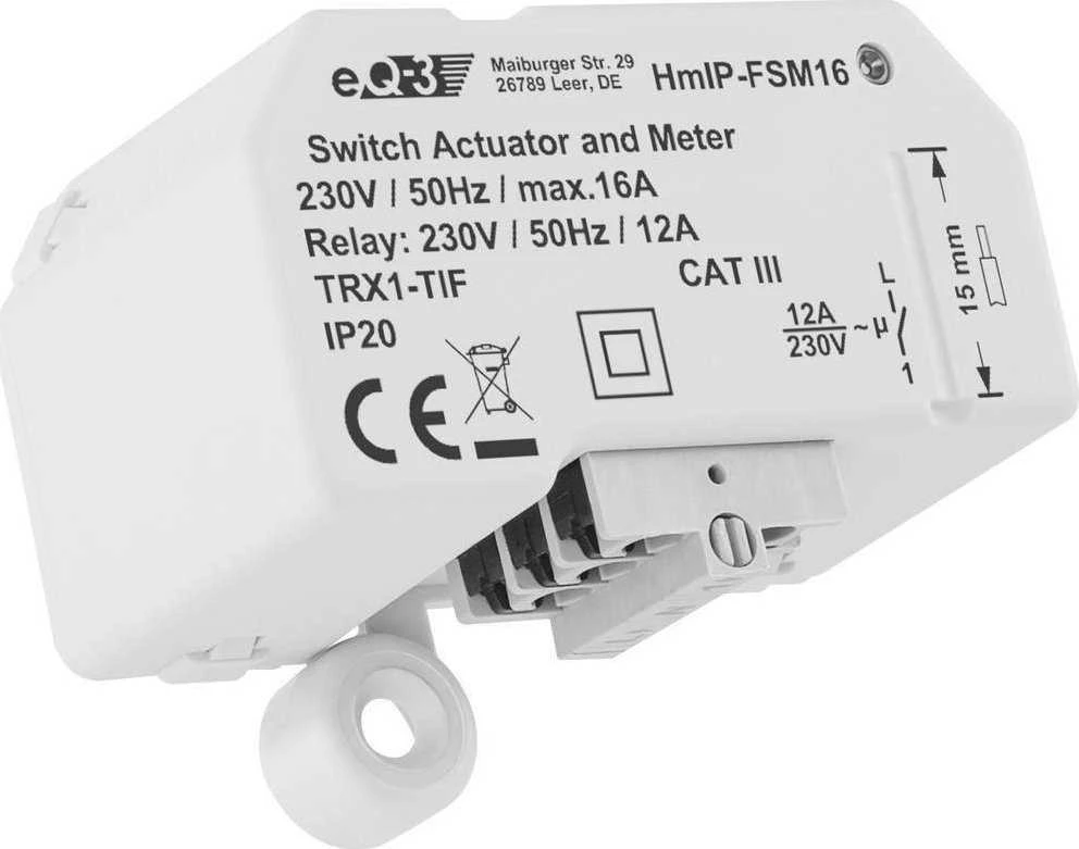 eQ-3 HomeMatic IP Homematic IP perjungimo matavimo pavara (16A) - montuojama į žemę