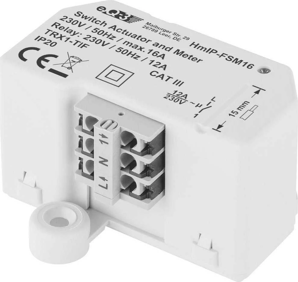 eQ-3 HomeMatic IP Homematic IP perjungimo matavimo pavara (16A) - montuojama į žemę