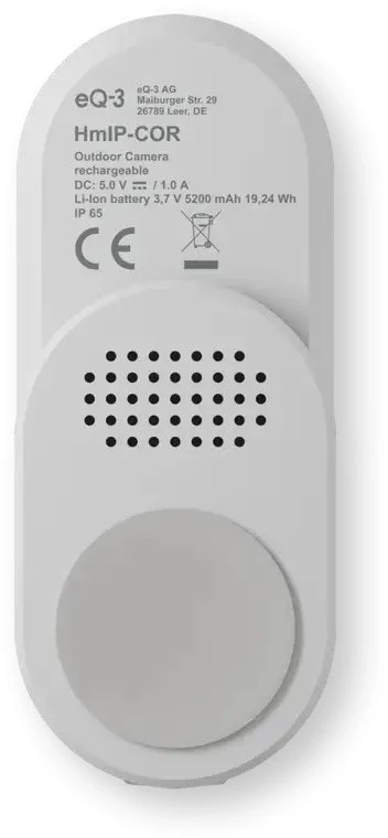 HomeMatic IP lauko kamera su akumuliatoriumi (HmIP-COR) (balta/juoda, 3MP, WLAN) (162949A0)