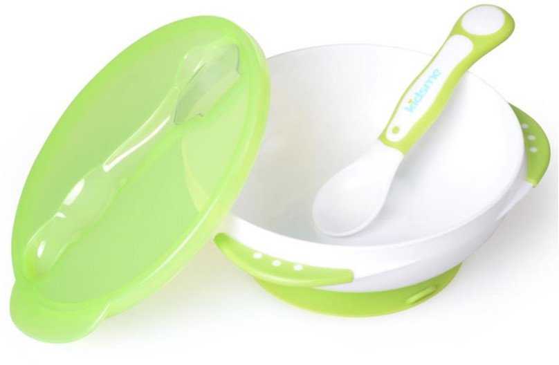 Homla Kidsme bowl with suction cup lid and thermo spoon Lime from 9 months 9832LI