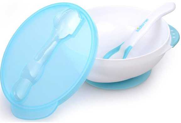 Homla Kidsme bowl with suction cup lid and thermo spoon Aquamarine from 9 months 9832AQ