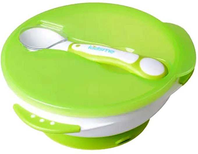 Homla Kidsme bowl with suction cup lid and thermo spoon Lime from 9 months 9832LI