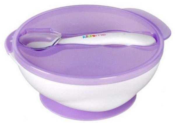 Homla Kidsme bowl with suction cup lid and thermo spoon Lavender from 9 months 9832LA