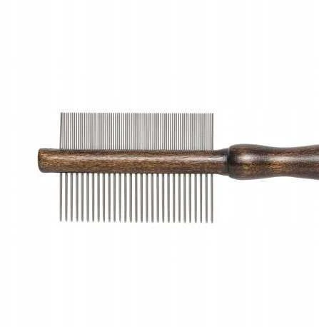 Honeywell Išskirtinis dvipusis šepetys gyvūnams, buko medžio rankena, metaliniai dantukai, 29/78 smeigtukai, išm. 5,4x18,9 cm