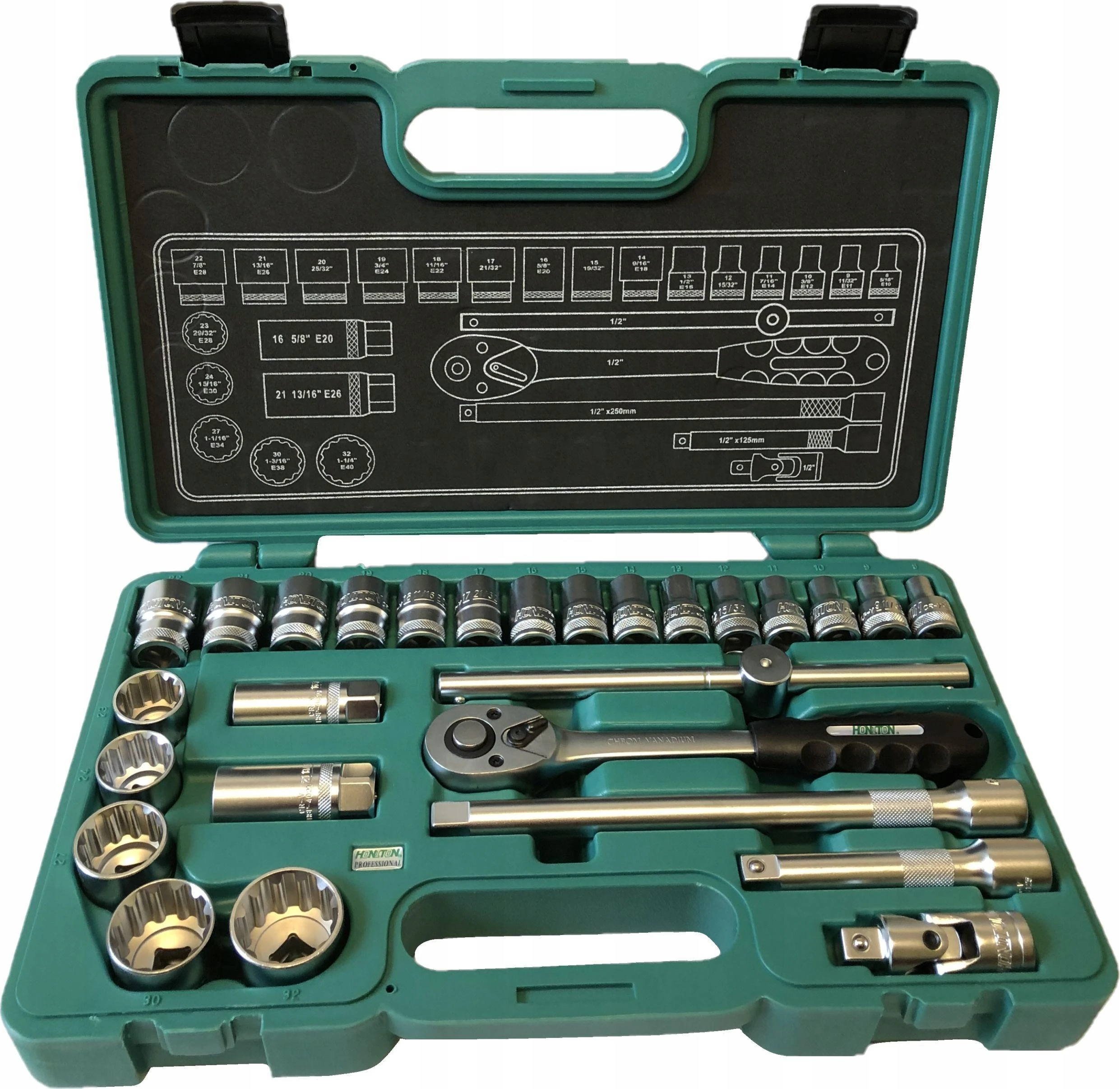 HONITON Rinkinys KLUCZY 27 ELEMENTÓW 1/2" HONIDRIVER 4027