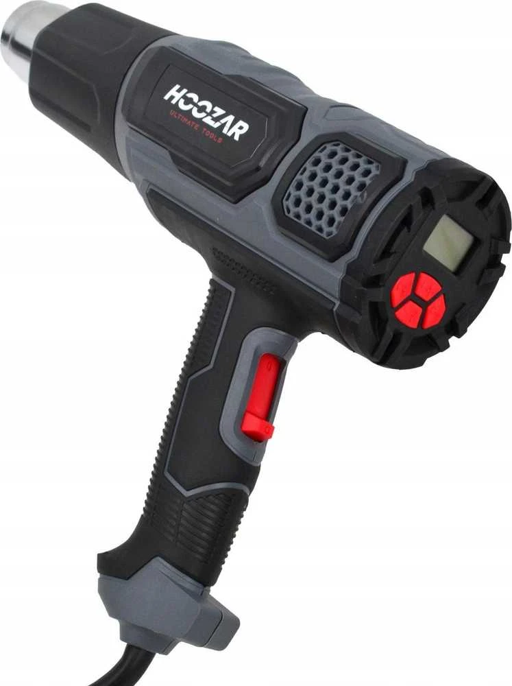 HOOZAR 2000 W karšto oro pistoletas su reguliavimu, priedais ir LCD ekranu