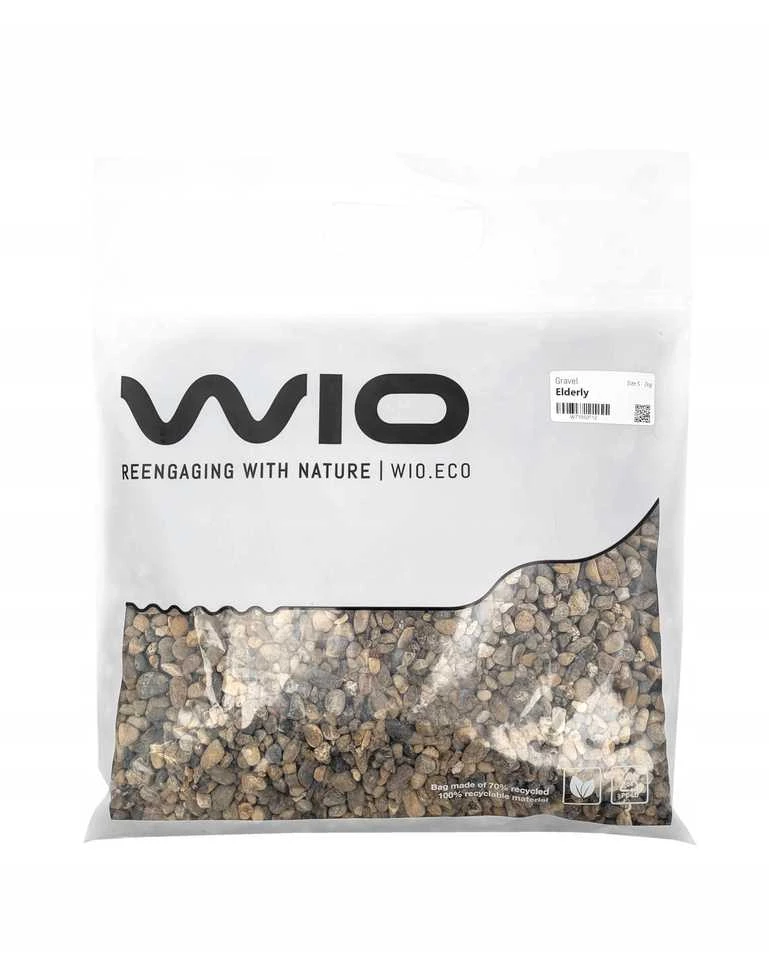 HORECA - SUROWCE WIO Elderly Gravel, żwir, dekoracyjny, pilka/juoda/balta, 2kg, maišelis