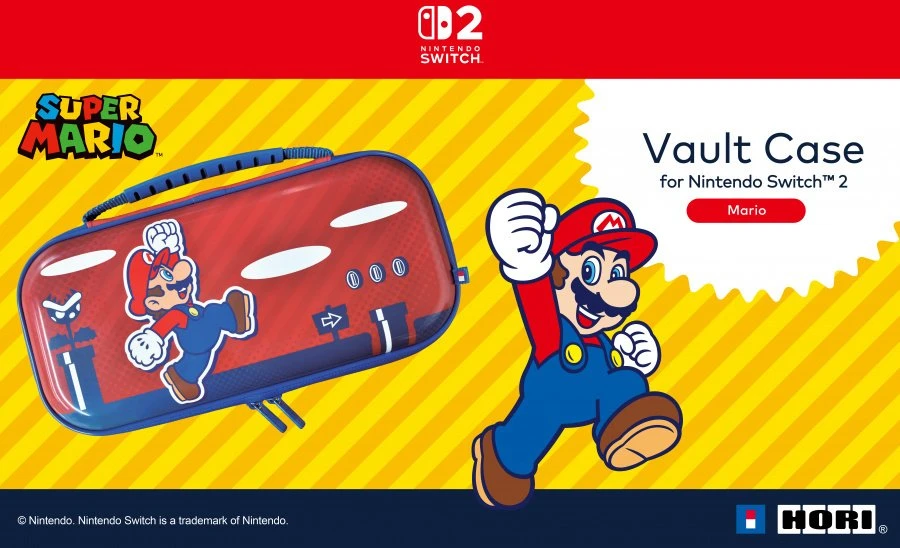 HORI - Vault dėklas Switch 2 (Mario) - Raudona