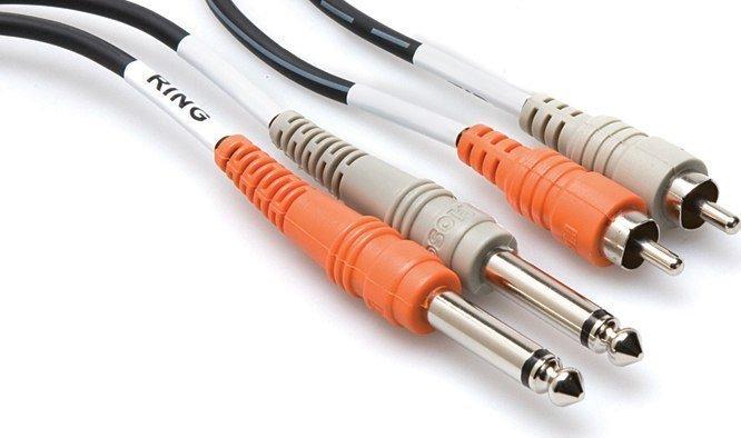 Hosa Jack kabelis 6,3 mm x2 - RCA (Cinch) x2 1m juodas (CPR-201)