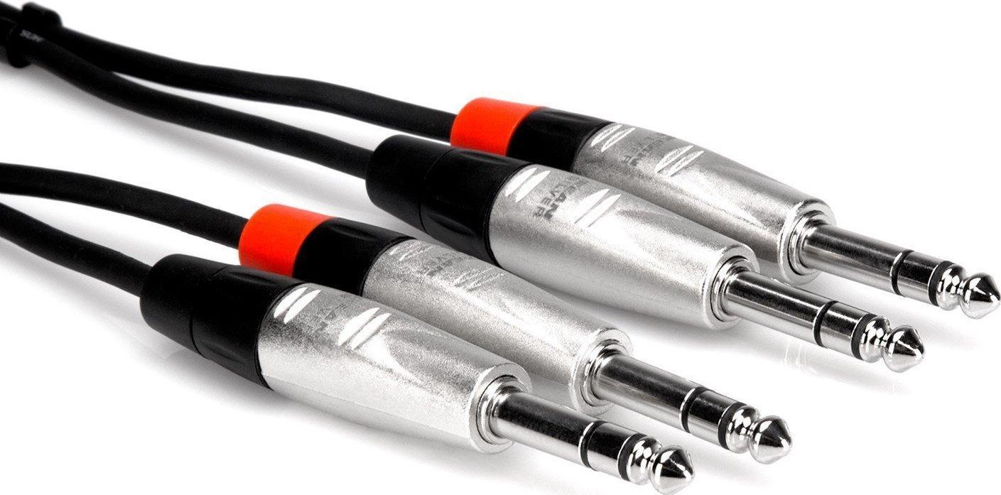 Kabelis Hosa Jack 6.3mm x2 - Jack 6.3mm x2 1.5m sidabrinė (HSS-005X2)