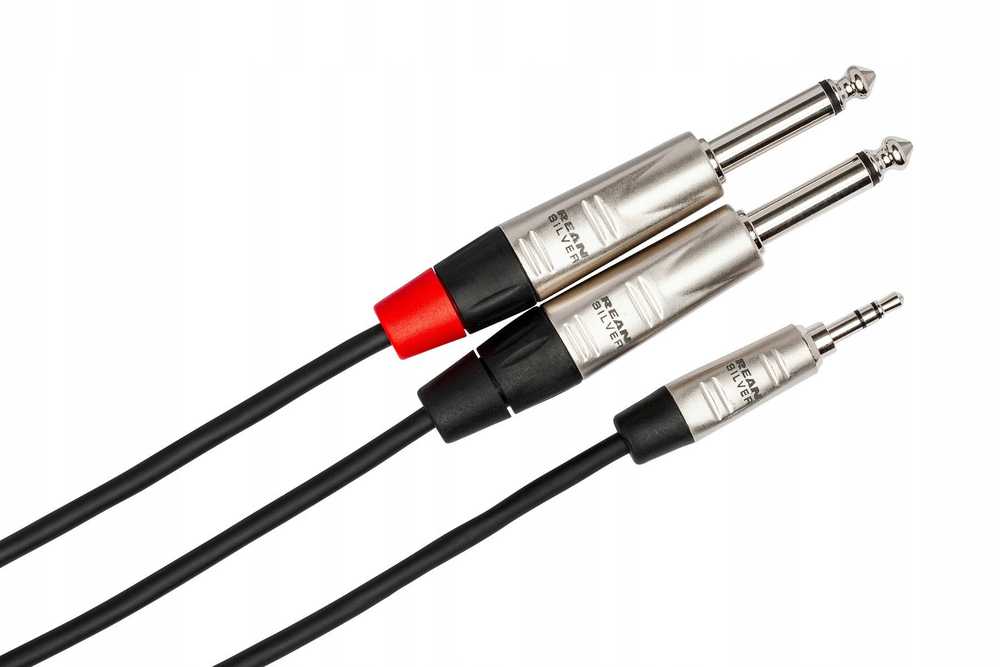 Kabelis Hosa - Kabelis PRO TRS 3.5mm - 2 x TS 6.35mm 3m