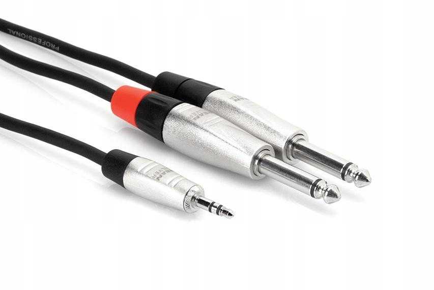 Kabelis Hosa - Kabelis PRO TRS 3.5mm - 2 x TS 6.35mm 3m
