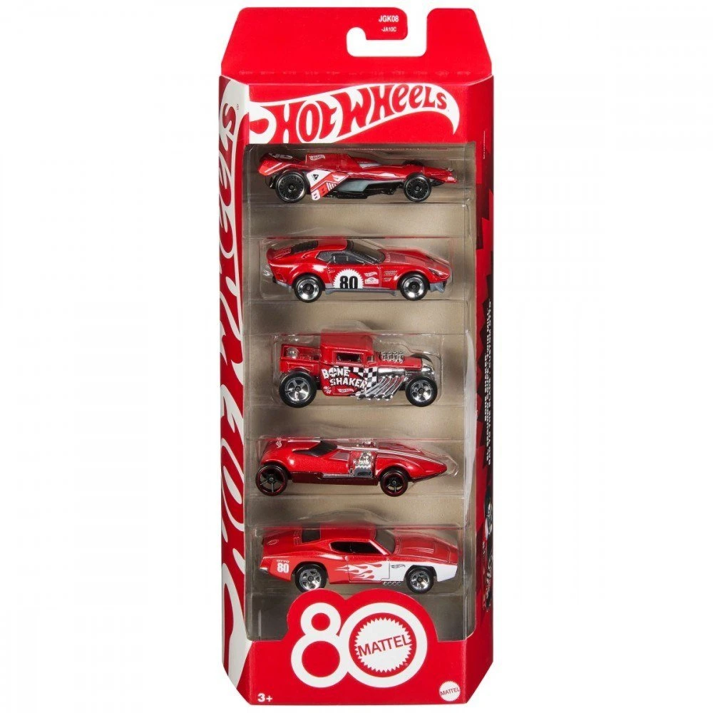 HOT WHEELS penkių automodeliukų rinkinys Mattel 80 (JGK08)