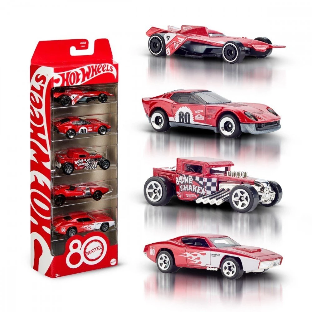 HOT WHEELS penkių automodeliukų rinkinys Mattel 80 (JGK08)