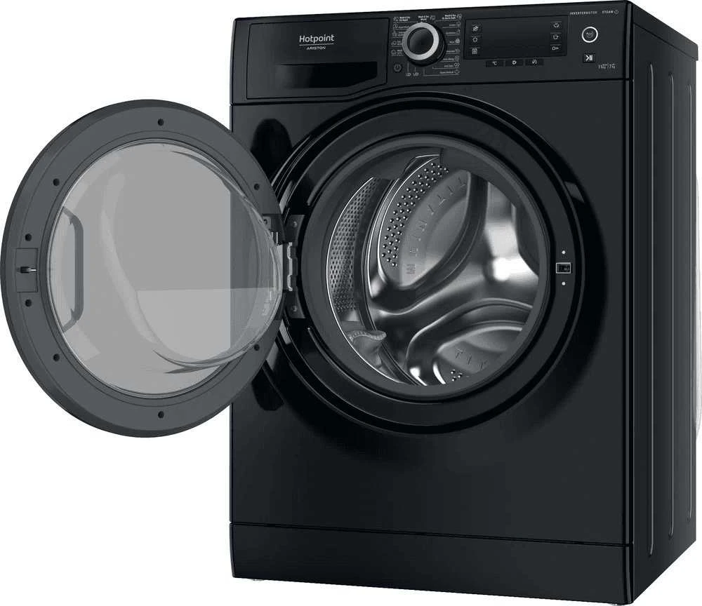 Hotpoint ARISTON Hotpoint | Skalbimo mašina With Dryer | NDD 11725 BDA EE | Energy efficiency class E | Front loading | 7kg | Skalbimo talpa 11 kg | Yes | LCD | Gylis 61 cm | Steam function | Juodas