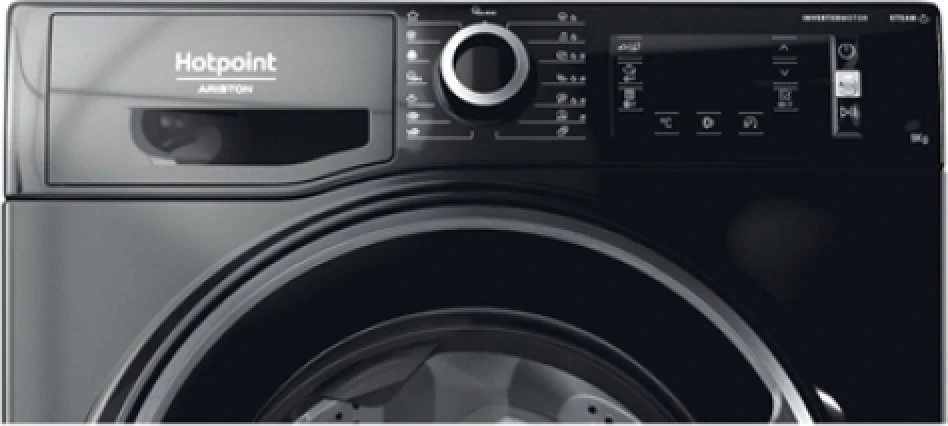 Skalbimo mašina Juodos spalvos skalbyklė Hotpoint Ariston NLCD 948 BS A EU