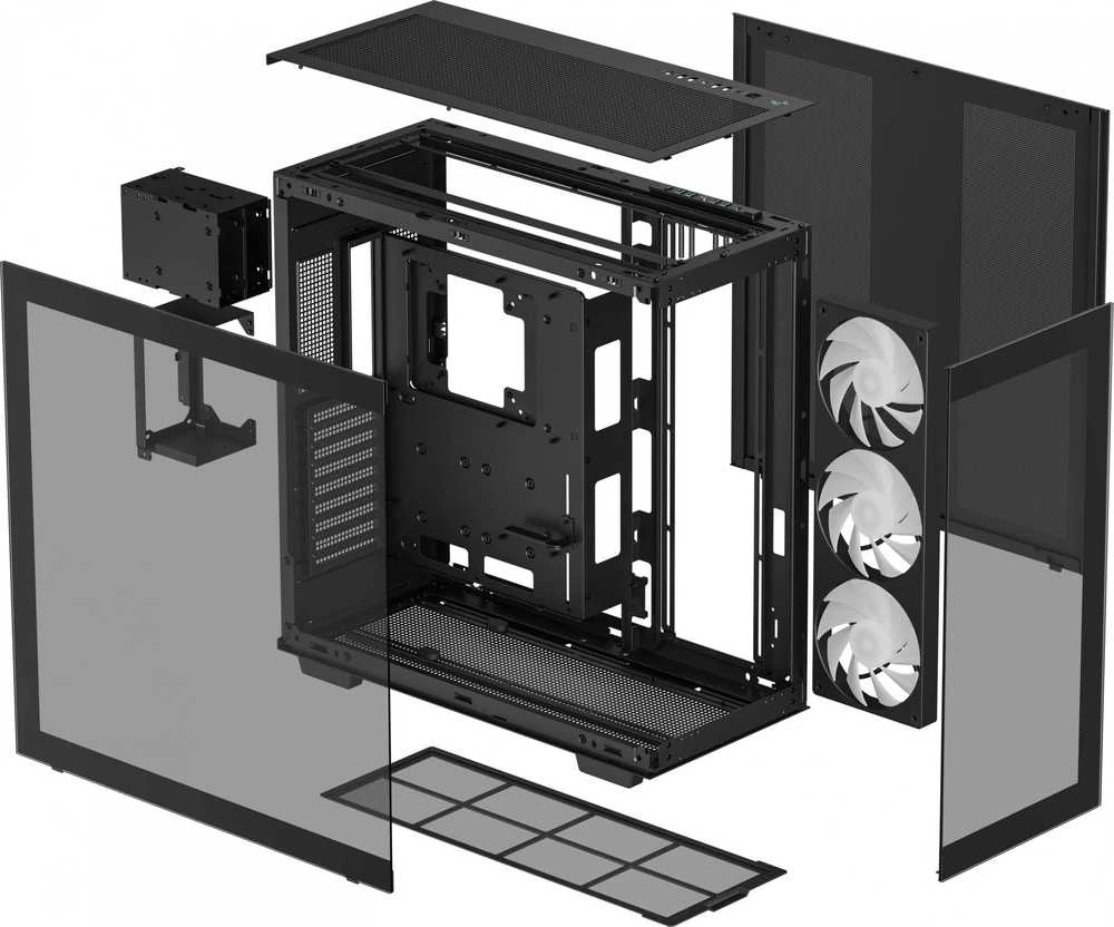 „Deepcool“ | Pilno dydžio bokšto dydžio žaidimų korpusas | CH780 | Šoninis langas | Juodas | ATX+ | ATX PS2