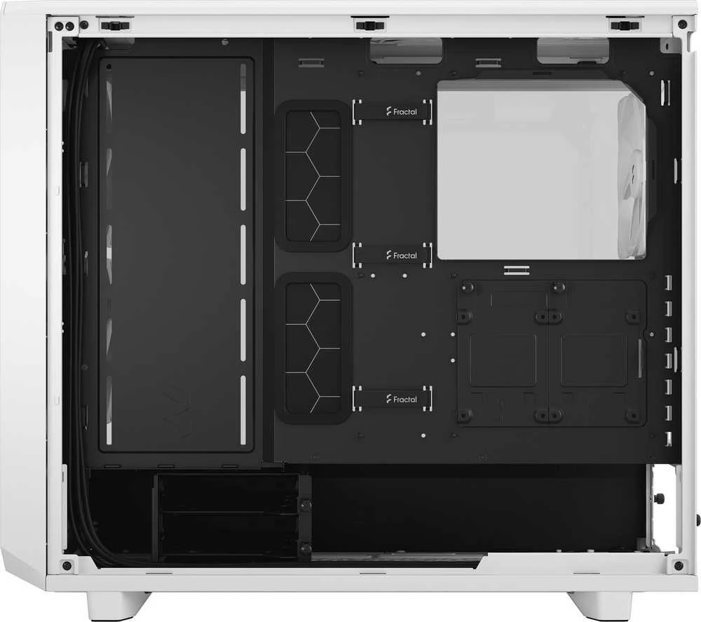 Fractal Design Fraktalų dizainas | Meshify 2 Lite TG Clear | Šoninis langas | Baltas | E-ATX | Įtrauktas maitinimo šaltinis Nr. | ATX