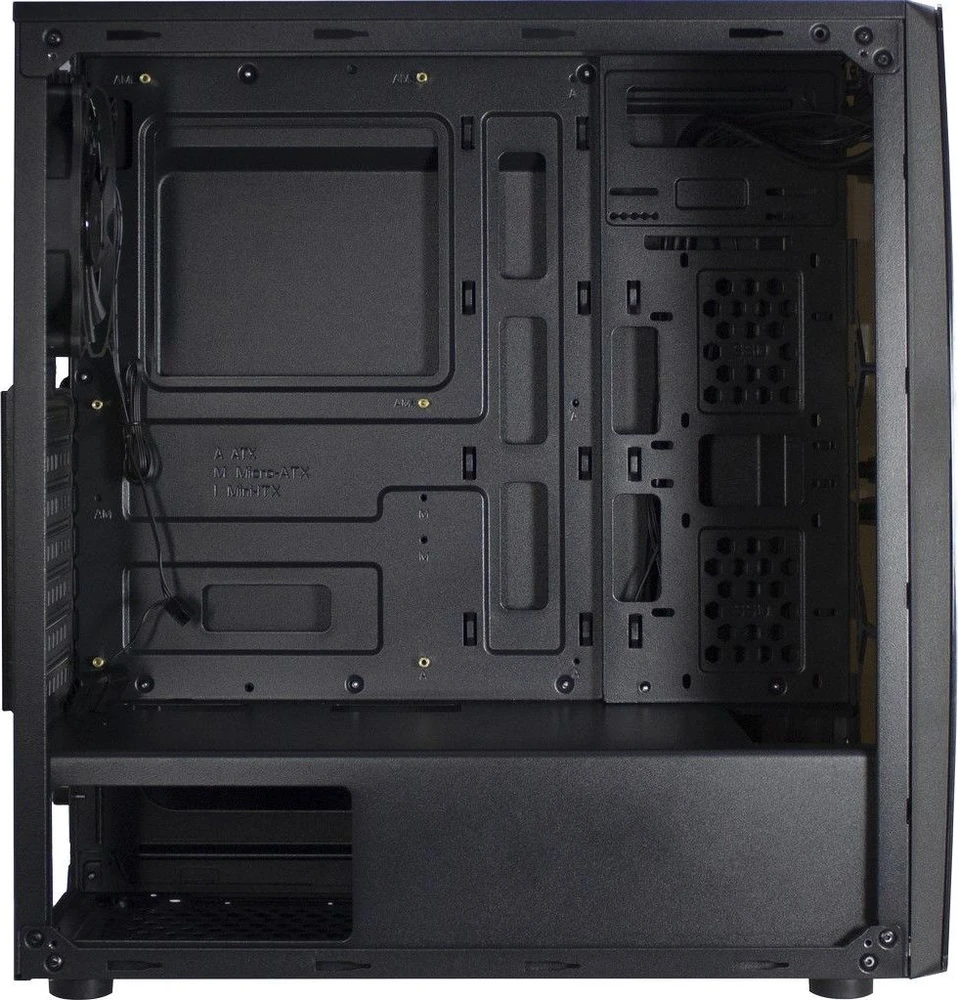 Važiuoklė INTER-TECH Thunder Gaming Midi Tower, ATX, 1xUSB3.0, 2xUSB2.0, HD audio, PSU pasirinktinai, Lango šoninis skydelis, LED lemputė priekyje, 1x 120mm serial mėlynas LED, Juodas