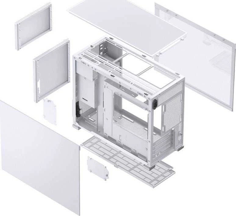 Jonsbo D31 MESH Micro-ATX kompiuterio korpusas, Tempered Glass – baltos spalvos