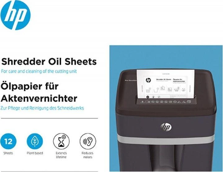 „Hewlett Packard“ (HP) HP alyvos lapeliai dokumentų smulkintuvams, 12 vnt.
