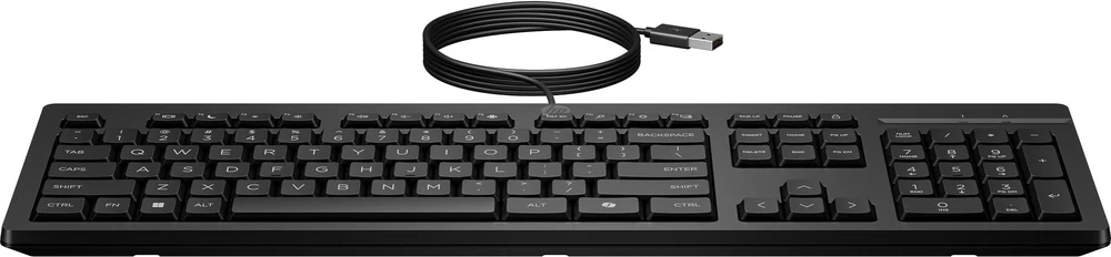 Hewlett Packard (HP) HP 125 laidinė klaviatūra, viso dydžio (100 %), laidinė, USB, membraninė, juoda