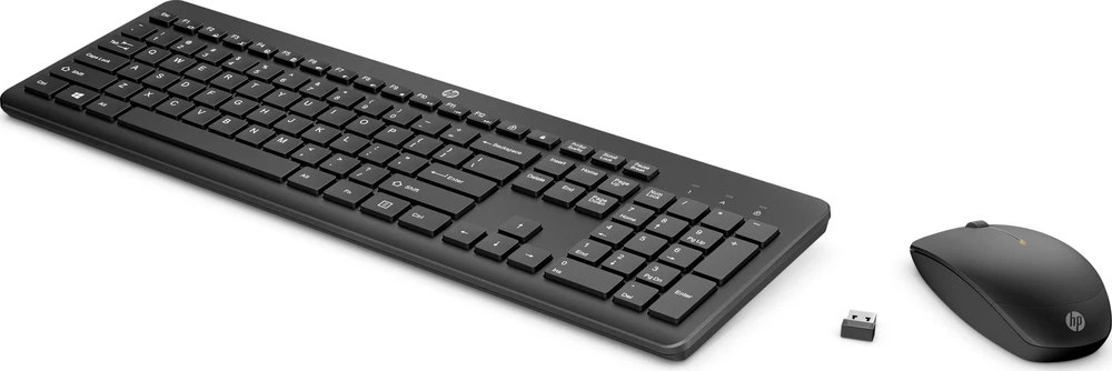 Klaviatūra HP 235 belaidės pelės ir klaviatūros rinkinys – juodas – JAV/RUS