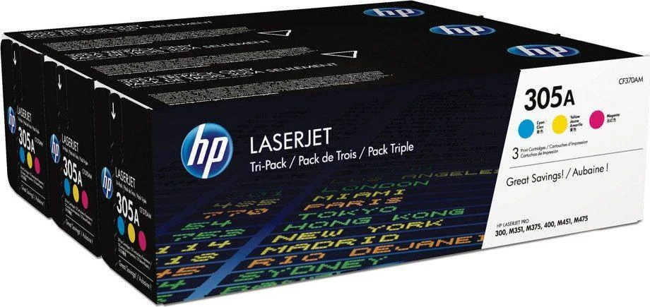 Hewlett Packard (HP) HP 305A dažų rinkinys CMY Original (CF370AM)