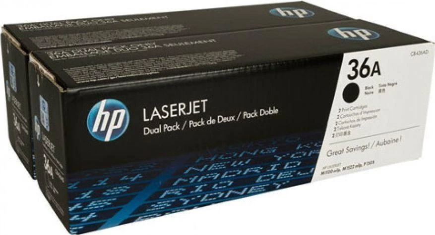 Hewlett Packard (HP) HP Toneris Juodas 36A, skirtas LaserJet 1505/1522, dvigubas paketas (2x2 000 puslapių)