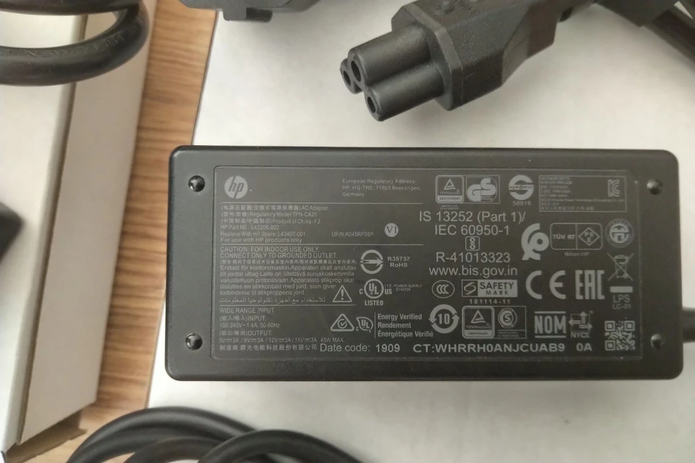 Hewlett Packard (HP) Nešiojamojo kompiuterio maitinimo adapteris HP 45W USB-C power adapter with NPFC 3-pin