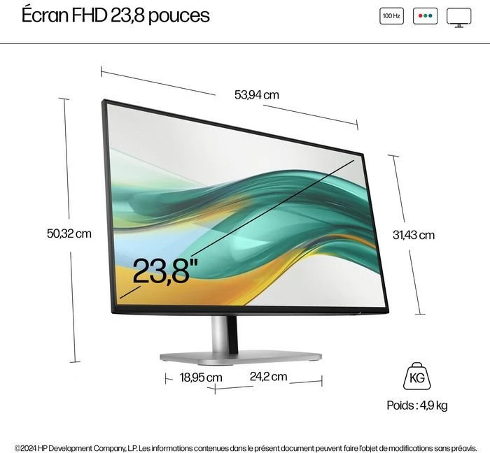 Monitorius HP Series 5 Pro 524PF - 23.8" | IPS | FHD | 100 Hz | 100% sRGB | 4x USB - Bez Stopy