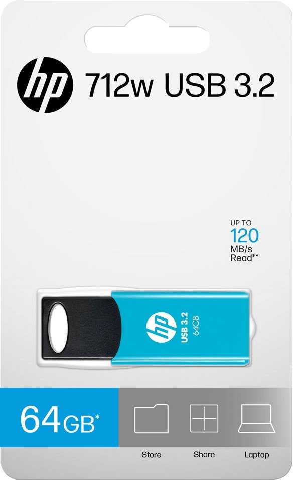 Mėlyna HP 64GB 712W Mėlynas USB 3.2 - USB STICK