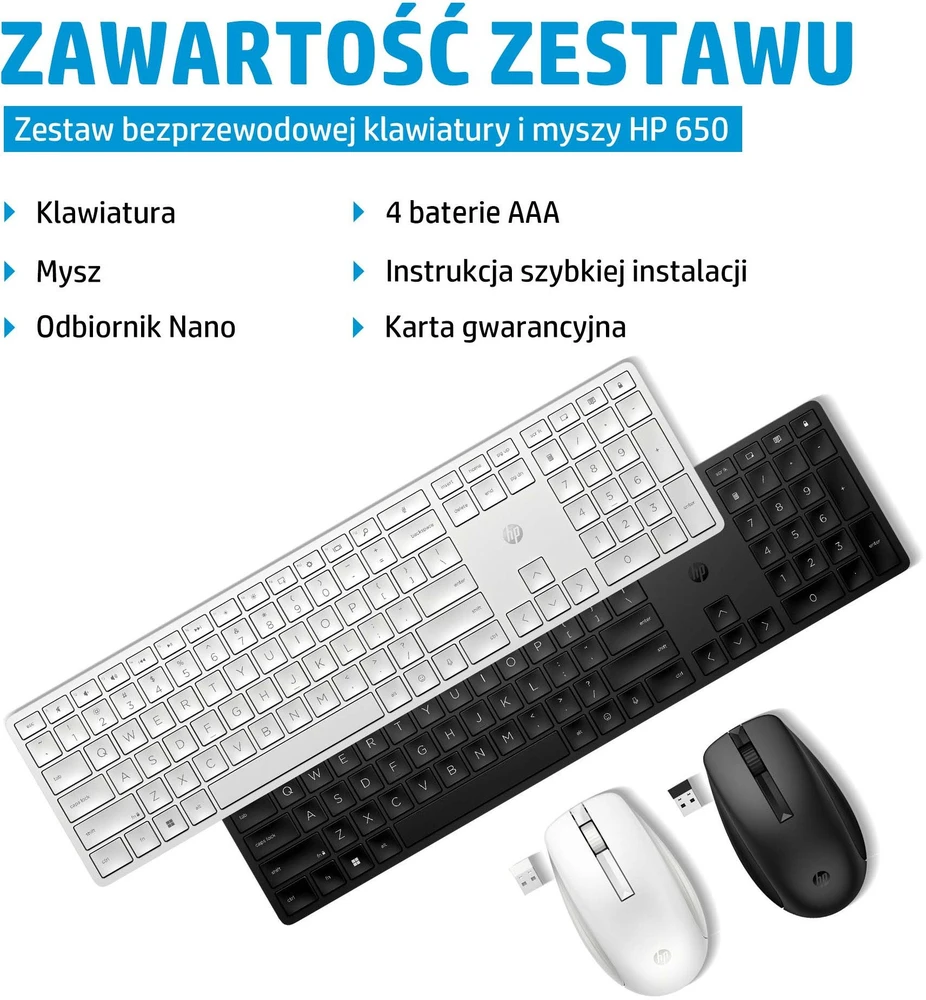 Hewlett Packard (HP) Klaviatūra ir pelė HP 650 Belaidė klaviatūra ir pelė Combo (4R013AA), Finnish