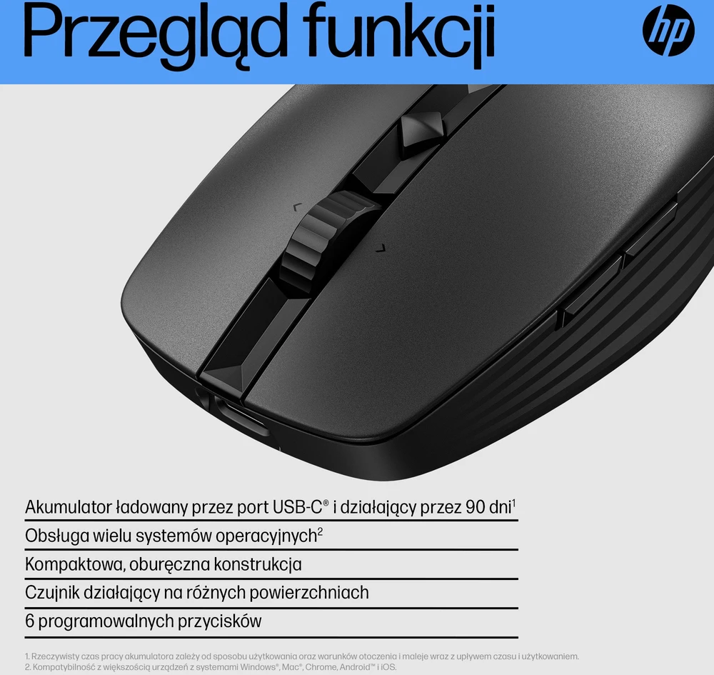 Pelė HP 710 Cicha su możliwością ładowania