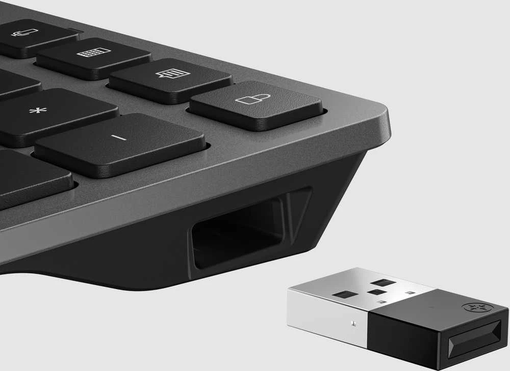 HP 725 Belaidė klaviatūra - Multi-Device, Dual-Mode, Programmable, Rechargeable - Nightfall Juodas, spill resistant - ENG