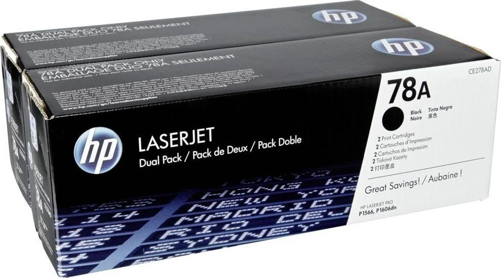 Hewlett Packard (HP) HP Toneris Juodas 78A, skirtas LaserJet P1566,P1606dn,M1536, dviguba pakuotė (2x2.100 puslapių)