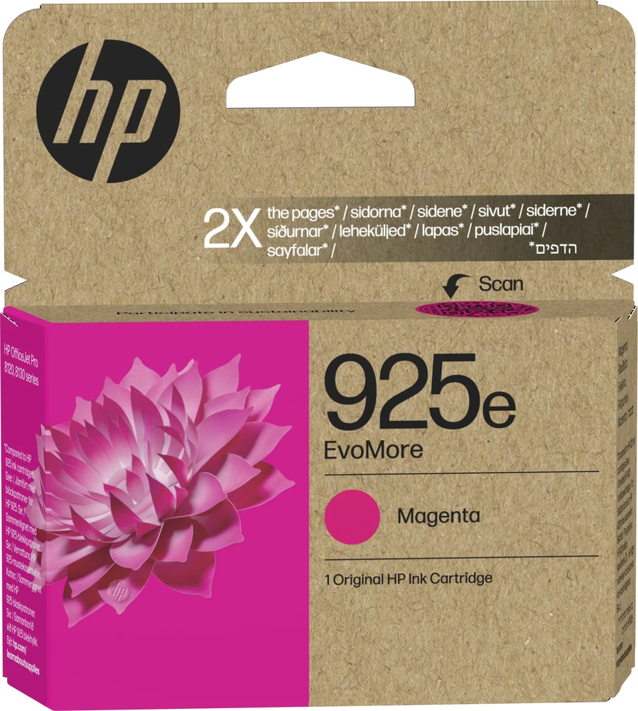 HP 925e EvoMore Magenta Original Ink Cartridge Magenta 800 stron (4K0W1PE#LS1)