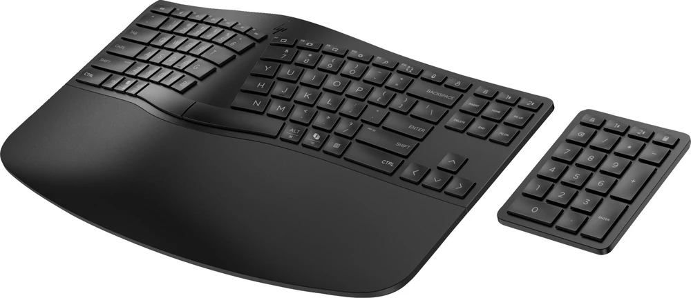 HP 965 Ergonomic Wireless Bluetooth Klaviatūra klaviatūra Combo, Sanitizable, Programmable, Split Zone išdėstymas w/Negative Tilt (adjustable) - Juodas - US ENG