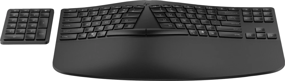 HP 965 Ergonomic Wireless Bluetooth Klaviatūra klaviatūra Combo, Sanitizable, Programmable, Split Zone išdėstymas w/Negative Tilt (adjustable) - Juodas - US ENG