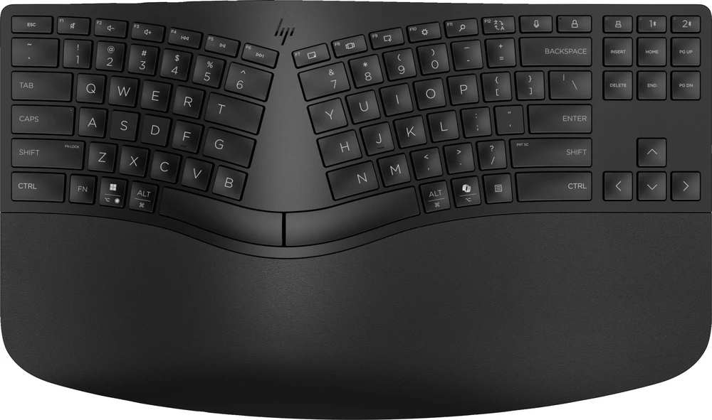 HP 965 Ergonomic Wireless Bluetooth Klaviatūra klaviatūra Combo, Sanitizable, Programmable, Split Zone išdėstymas w/Negative Tilt (adjustable) - Juodas - US ENG