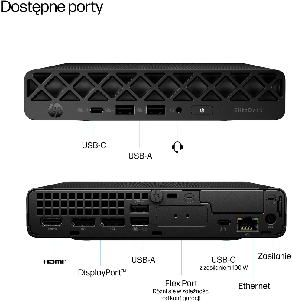 Stacionarus kompiuteris Hewlett Packard (HP) Komputer elitedesk 8 mini g1i u7-265t 1tb/16gb/w11p 998z2et