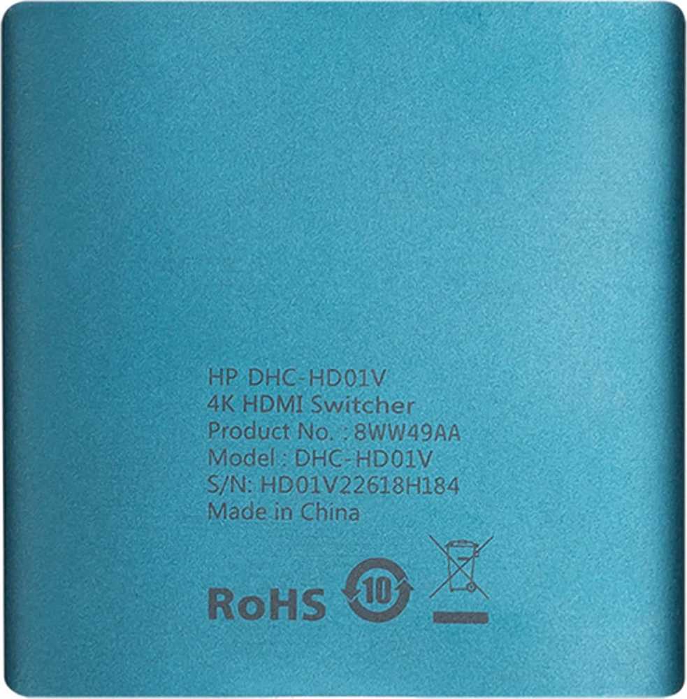 HP Mėlyna HDMI jungiklis, DHC-HD01V, HDMI F – 2x HDMI F, Morandi mėlyna, Hewlett-Packard