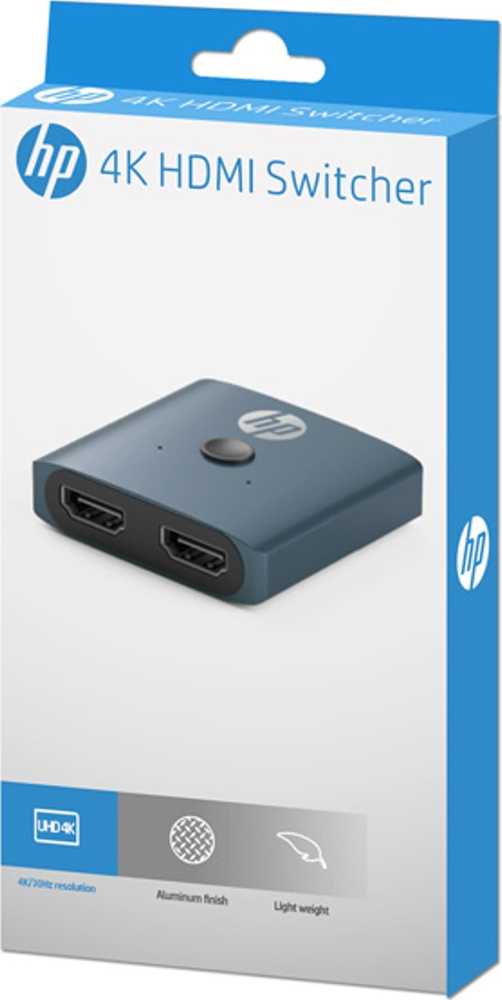 HP Mėlyna HDMI jungiklis, DHC-HD01V, HDMI F – 2x HDMI F, Morandi mėlyna, Hewlett-Packard