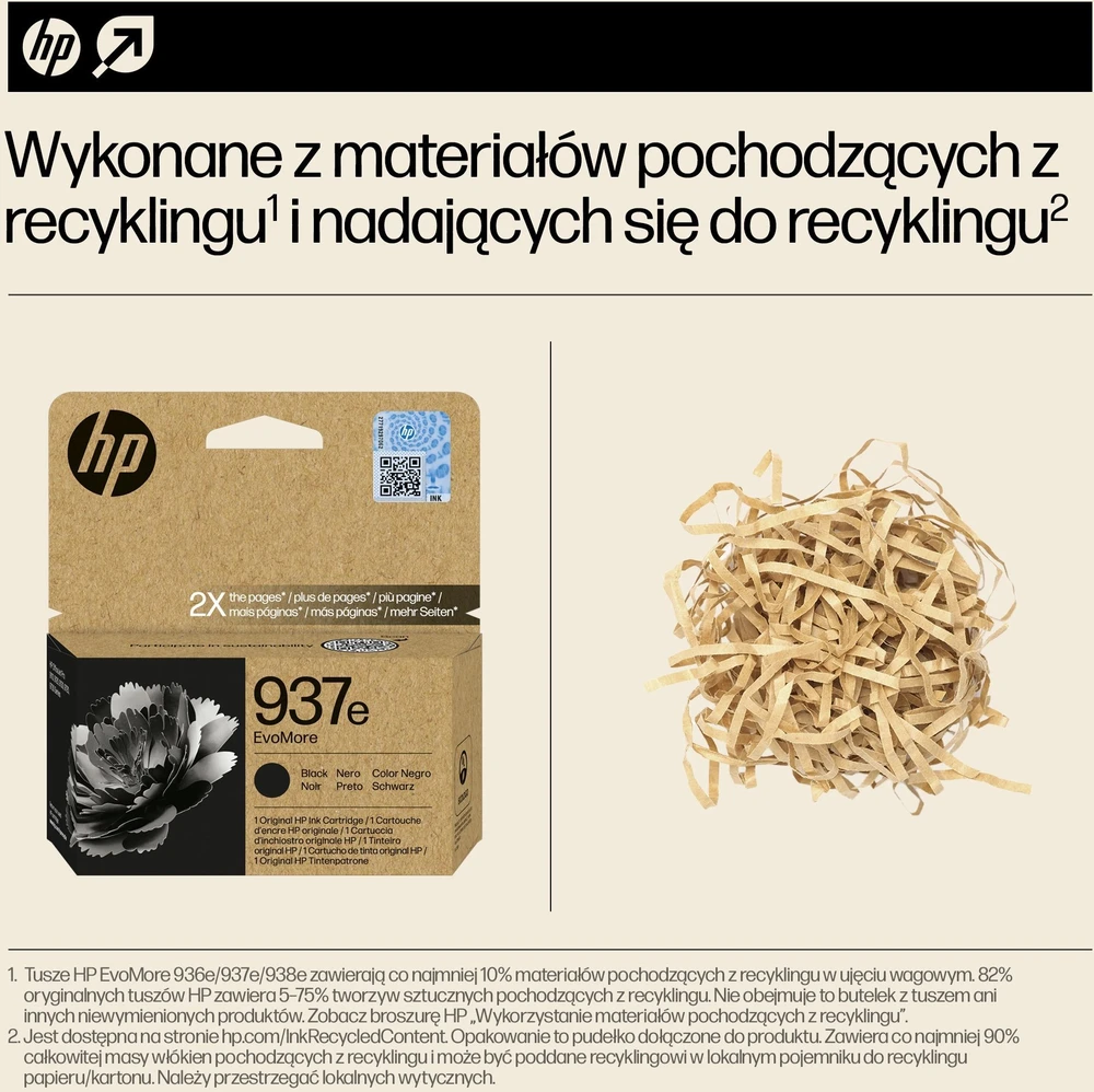 HP 937 juoda Instant Ink EVOMORE